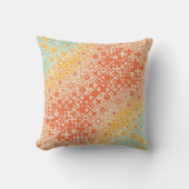 レトロスタイルクロス織り地理的パターン クッション (正面)