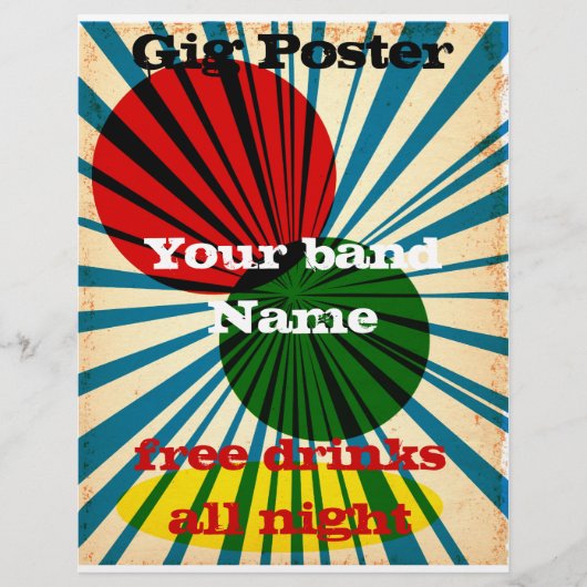 レトロスタイルグランジポスター チラシ (正面)