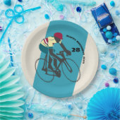 レトロスタイルサイクリング誕生日 ペーパープレート (パーティー)