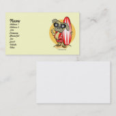 レトロスタイルサーフィンパグビジネスカード 名刺 (正面/裏面)