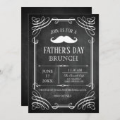 レトロスタイルシャルボードファーザーズデイパーティー 招待状 (正面/裏面)