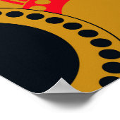 レトロスタイルシームレスパターン幾何学円 ポスター (角)