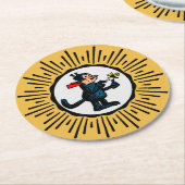 レトロスタイルスターバスト漫画キャットラウンドコースター ラウンドペーパーコースター (アングル)