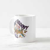 レトロスタイルステイGroovy Y'allキノコ – 花 コーヒーマグカップ (正面左)
