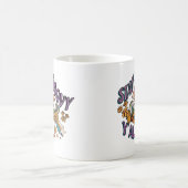 レトロスタイルステイGroovy Y'allキノコ – 花 コーヒーマグカップ (中央)