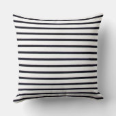 レトロスタイルストライプの黒白枕セット クッション (裏面)