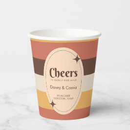 レトロスタイルストライプ70年代Groovy 70sヒッピー 紙コップ