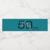 レトロスタイルタイポグラフィ、50誕生日 ペットボトルラベル (シングルラベル)