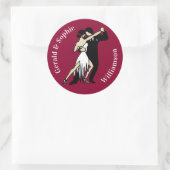 レトロスタイルタンゴダンサーON BURGUNDY ラウンドシール (バッグ)