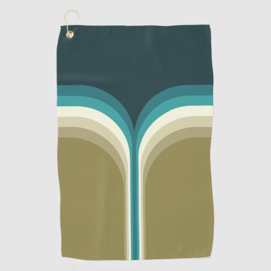 レトロスタイルダブルアーチ装飾 ゴルフタオル (正面)