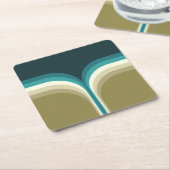 レトロスタイルダブルアーチ装飾 スクエアペーパーコースター (アングル)