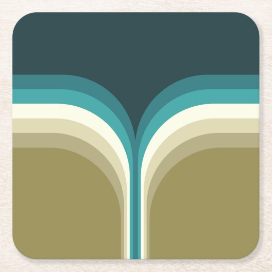 レトロスタイルダブルアーチ装飾 スクエアペーパーコースター (正面)