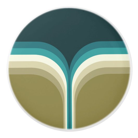 レトロスタイルダブルアーチ装飾 セラミックノブ (正面)