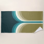 レトロスタイルダブルアーチ装飾 ビーチタオル (正面)