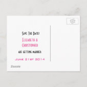 レトロスタイルディ結婚ナーのカップル日付を保存 案内ポストカード (裏面)