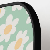 レトロスタイルデイジーの開花（緑） ピックルボールラケット (左詳細)