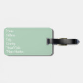 レトロスタイルデイジーの開花(緑) ラゲッジタグ (裏面横)