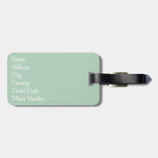 レトロスタイルデイジーの開花(緑) ラゲッジタグ (裏面横)