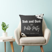 レトロスタイルネオンブラックをテーマにしたピックボール誕生日 クッション (椅子)