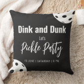 レトロスタイルネオンブラックをテーマにしたピックボール誕生日 クッション (ブランケット)