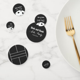 レトロスタイルネオンブラックをテーマにしたピックボール誕生日 コンフェッティ