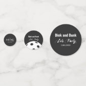 レトロスタイルネオンブラックをテーマにしたピックボール誕生日 コンフェッティ (正面)