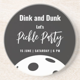 レトロスタイルネオンブラックをテーマにしたピックボール誕生日 コースター