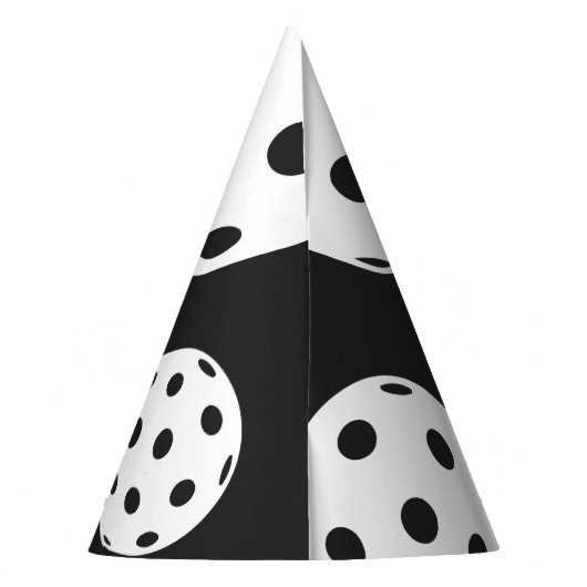 レトロスタイルネオンブラックをテーマにしたピックボール誕生日 パーティーハット (裏面)