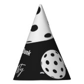 レトロスタイルネオンブラックをテーマにしたピックボール誕生日 パーティーハット (右)
