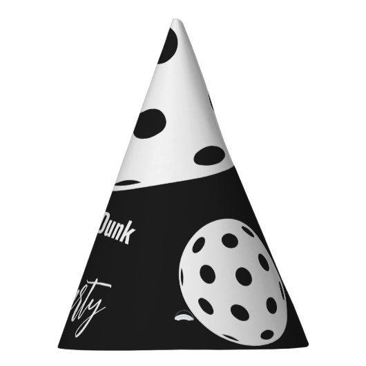 レトロスタイルネオンブラックをテーマにしたピックボール誕生日 パーティーハット (右)