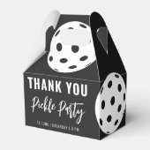 レトロスタイルネオンブラックをテーマにしたピックボール誕生日 フェイバーボックス (裏面サイド)