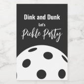 レトロスタイルネオンブラックをテーマにしたピックボール誕生日 フードラベル (シングルラベル)