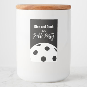 レトロスタイルネオンブラックをテーマにしたピックボール誕生日 フードラベル