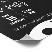 レトロスタイルネオンブラックをテーマにしたピックボール誕生日 ポスター (角)