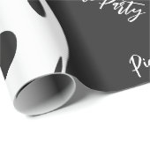 レトロスタイルネオンブラックをテーマにしたピックボール誕生日 ラッピングペーパー (ロールコーナー)