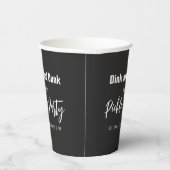 レトロスタイルネオンブラックをテーマにしたピックボール誕生日 紙コップ (右)