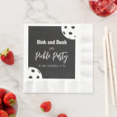 レトロスタイルネオンブラックをテーマにしたピックボール誕生日 縁ありランチョンナプキン (インサイチュ)