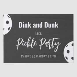 レトロスタイルネオンブラックをテーマにしたピックボール誕生日 薄葉紙