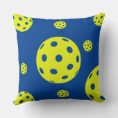 レトロスタイルネオンブルーをテーマにしたピックボール誕生日 クッション (裏面)