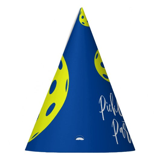 レトロスタイルネオンブルーをテーマにしたピックボール誕生日 パーティーハット (左)