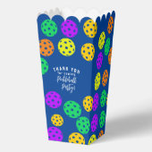 レトロスタイルネオンブルーをテーマにしたピックボール誕生日 フェイバーボックス (裏面)