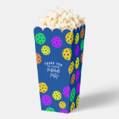 レトロスタイルネオンブルーをテーマにしたピックボール誕生日 フェイバーボックス (はじけた状態)