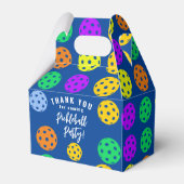 レトロスタイルネオンブルーをテーマにしたピックボール誕生日 フェイバーボックス (裏面サイド)