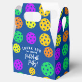 レトロスタイルネオンブルーをテーマにしたピックボール誕生日 フェイバーボックス (オープン)