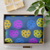 レトロスタイルネオンブルーをテーマにしたピックボール誕生日 薄葉紙 (ギフト)