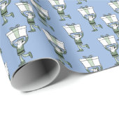 レトロスタイルハッピー小妖精や小人 ラッピングペーパー (ロールコーナー)