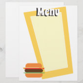 レトロスタイルバーガーをテーマにしたメ空白のニュー (正面/裏面)