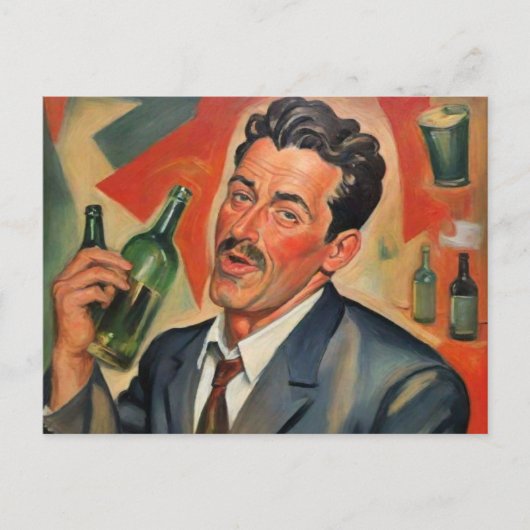 レトロスタイルバートアート飲ガイ ポストカード (正面)