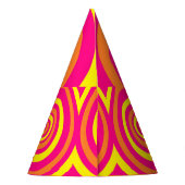 レトロスタイルパーティーハットとオレンジ色ホットピンクイエロー パーティーハット (裏面)