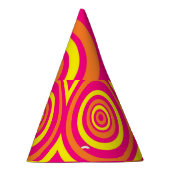 レトロスタイルパーティーハットとオレンジ色ホットピンクイエロー パーティーハット (右)